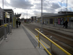 The platforms from just off the platform for trams to Manchester Airport