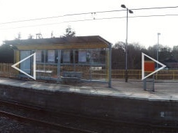 Auto-stitched panorama of the platform for trams to Bury