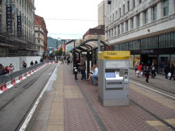 Looking along the platform side for trams to Bury and Oldham Mumps