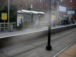 Looking across to the platform for trams via Victoria from the other platform