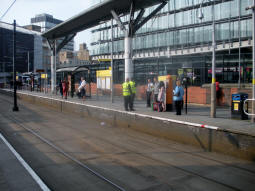Looking across to the platform for trams via Market Street from the other platform