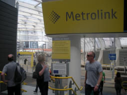 The entrance to Metrolink from the railway station concourse