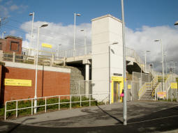Looking towards the entrance for trams to Manchester
