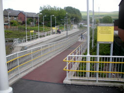 Approaching the platform for trams to Rochdale