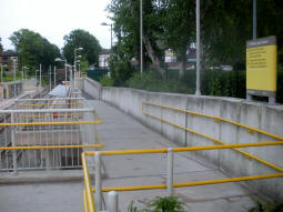 Approaching the platform for trams to Manchester