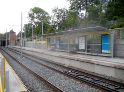 The platform for trams to East Didsbury from by the other platform