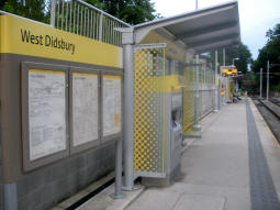 Looking along the platform for trams to East Didsbury