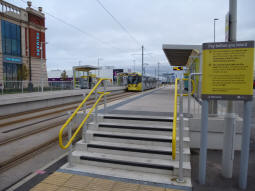 An access to the platform for trams to The Trafford Centre